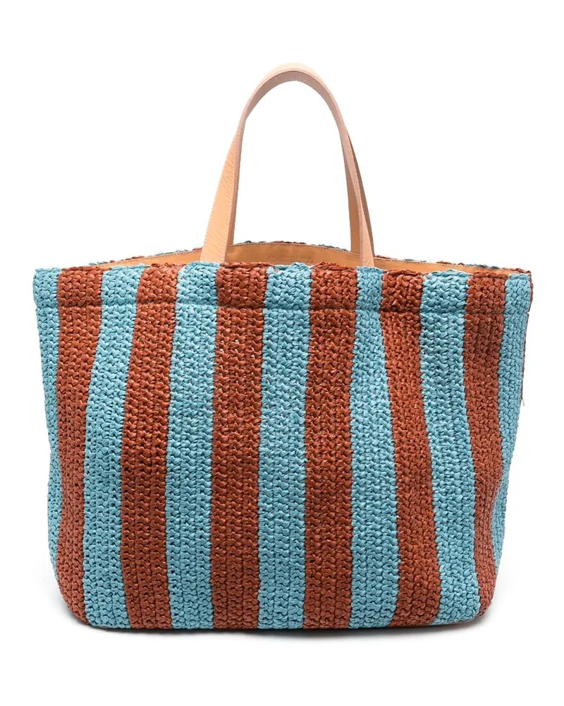 La DoubleJ Gestreifte Handtasche - Blau Blau