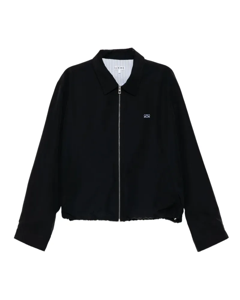 Loewe contrast-stitch zip-up jacket - Schwarz Schwarz
