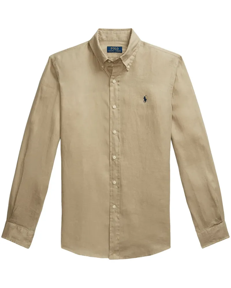 Ralph Lauren Hemd mit Polo Pony - Nude Nude