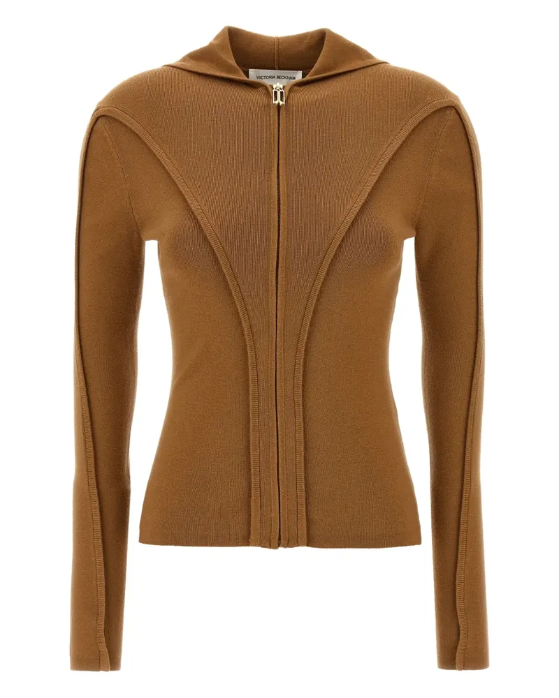 Victoria Beckham Kapuzenjacke mit Reißverschluss - Braun Braun