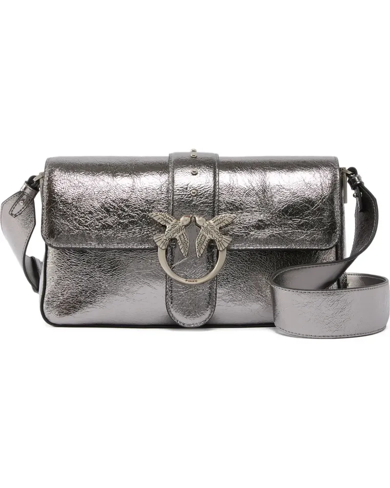 Pinko Umhängetasche mit Vogelring - Grau Grau