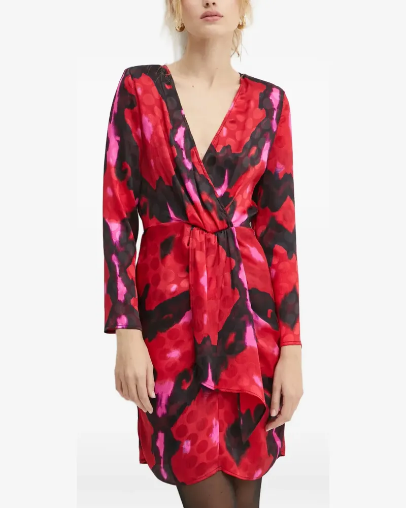 Morgan Wickelkleid mit Muster - Rot Rot