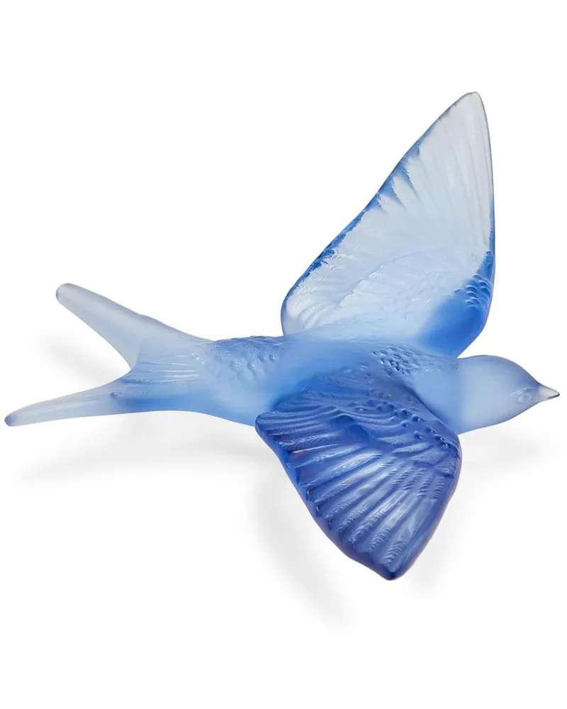 Swallow Wings Skulptur aus Kristall - Blau