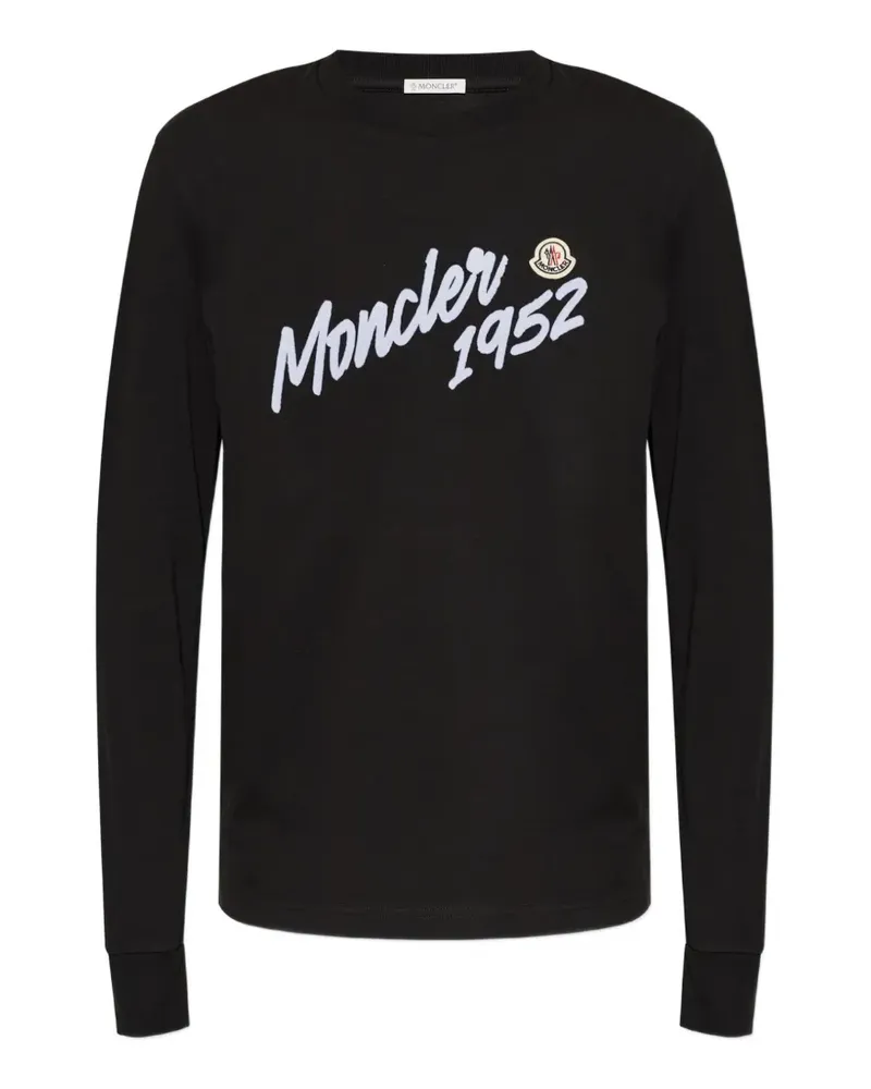 Moncler Langarmshirt mit Logo-Print - Schwarz Schwarz