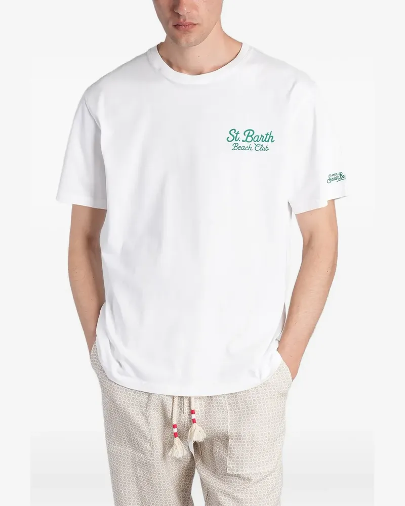 MC2 Saint Barth T-Shirt mit St. Barth Beach Club-Print - Weiß Weiß