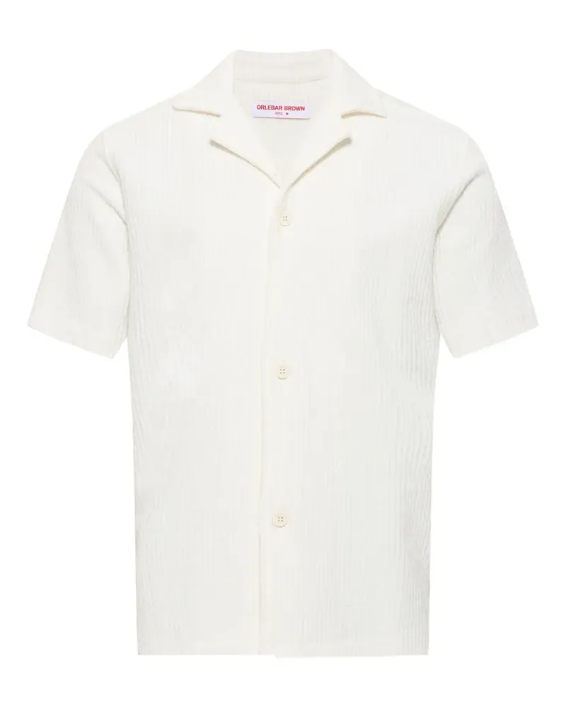 Orlebar Brown Howell Drop Needles Hemd mit Knopfverschluss - Weiß Weiß