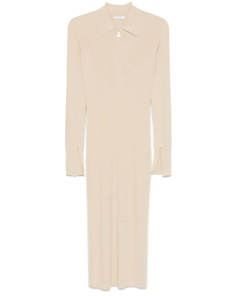 Patrizia Pepe Geripptes Midikleid - Nude Nude