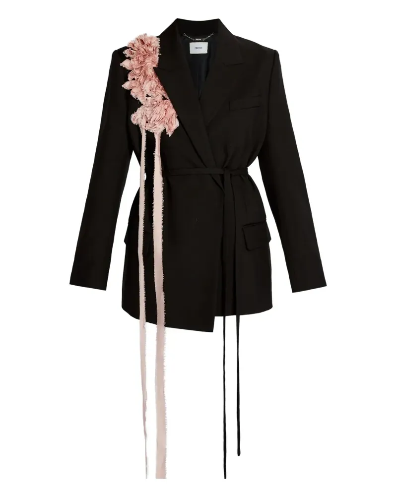 Erdem Blazer mit Rosenverzierung - Schwarz Schwarz