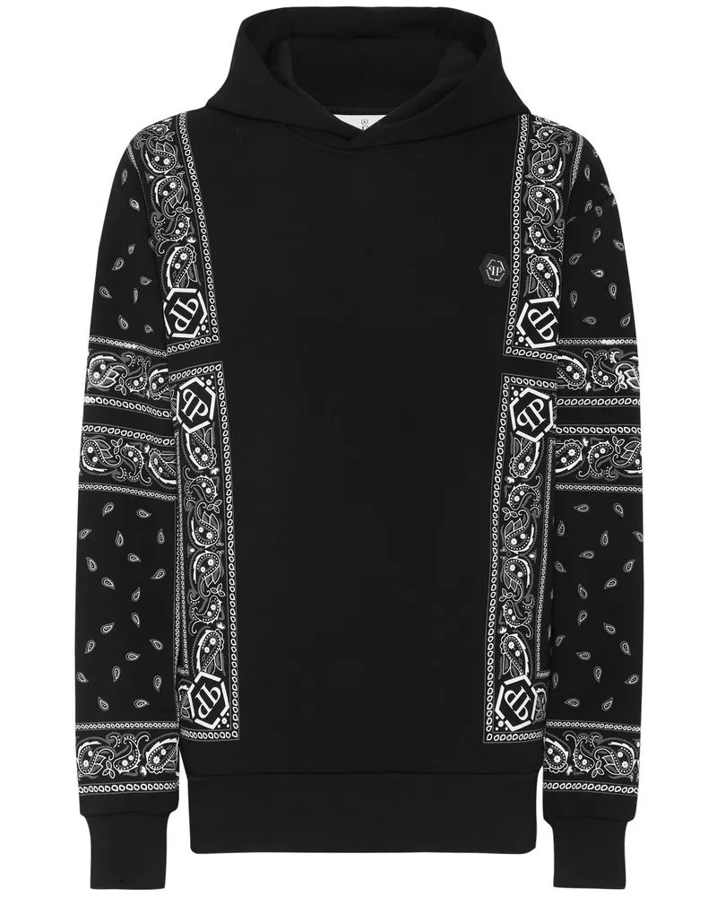 Philipp Plein Hoodie mit Paisley-Print - Schwarz Schwarz