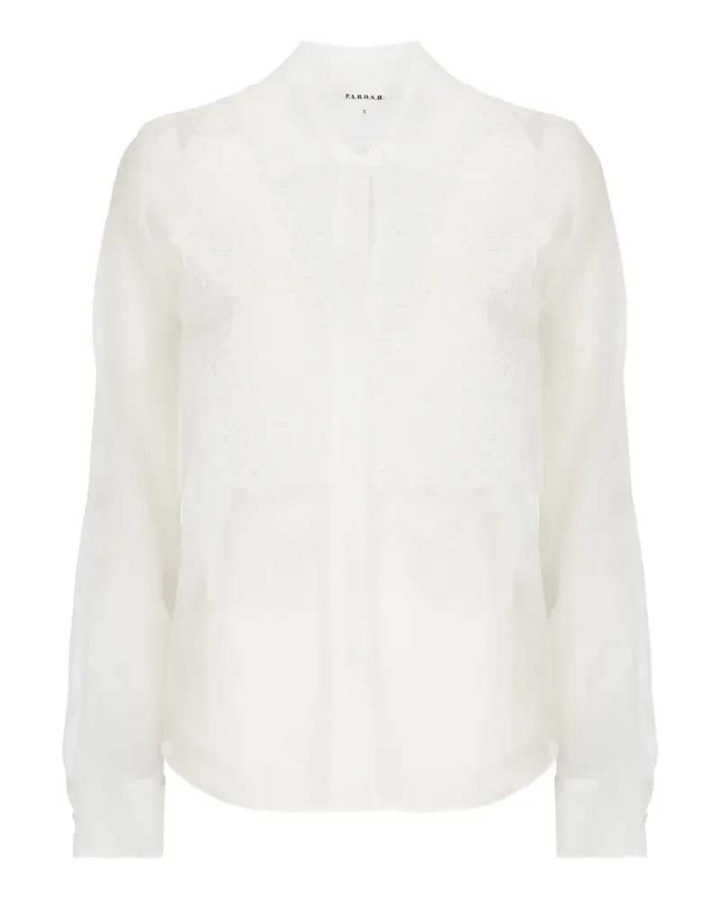 P.A.R.O.S.H. P.A.R.O H. Hemd mit Blumenspitze - Weiß Weiß