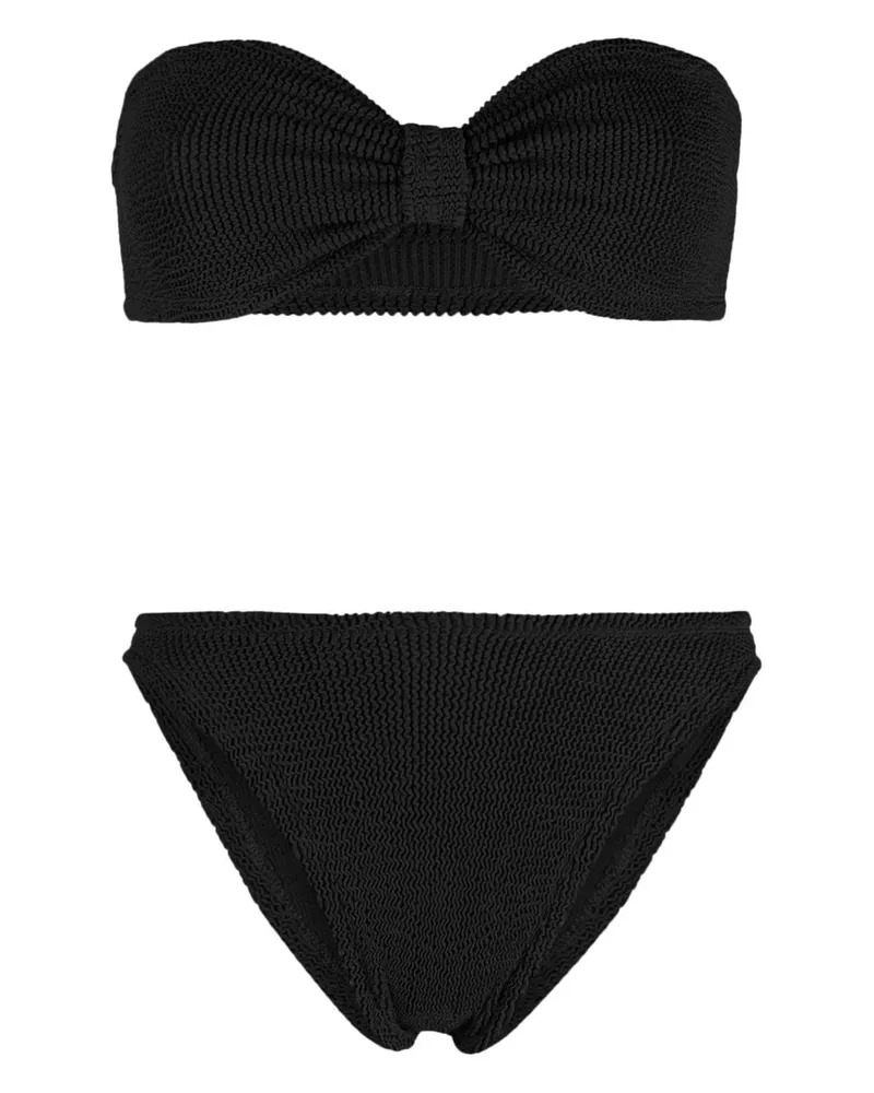 Hunza G Jean Bikini mit Knitteroptik - Schwarz Schwarz