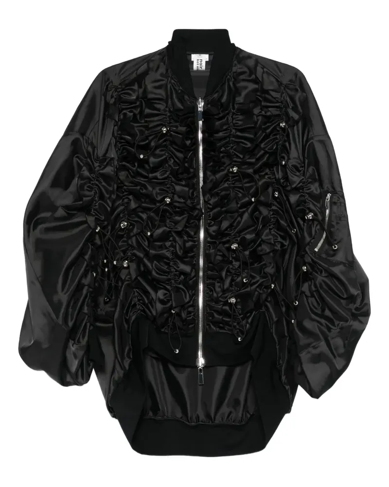 Noir Kei Ninomiya Geraffte Jacke - Schwarz Schwarz