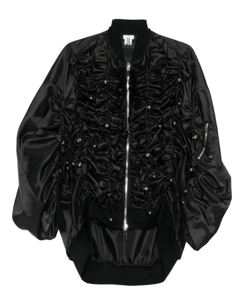 Noir Kei Ninomiya ruched jacket - Schwarz Schwarz