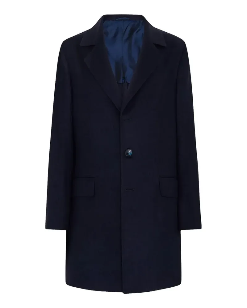 Kiton single-breasted cashmere coat - Blau Blau