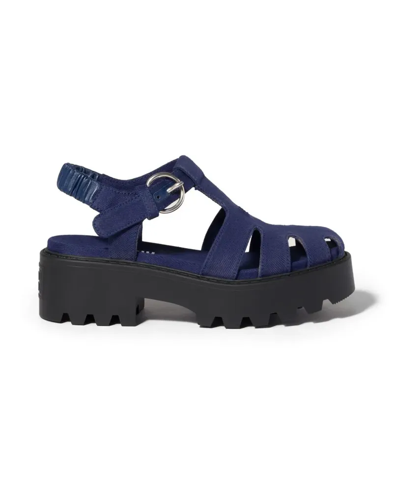 Miu Miu Gabardine Sandalen - Blau Blau