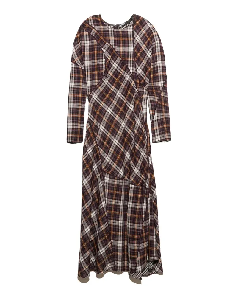 BIMBA Y LOLA Kariertes Patchwork-Kleid mit Fledermausärmeln - Rot Rot