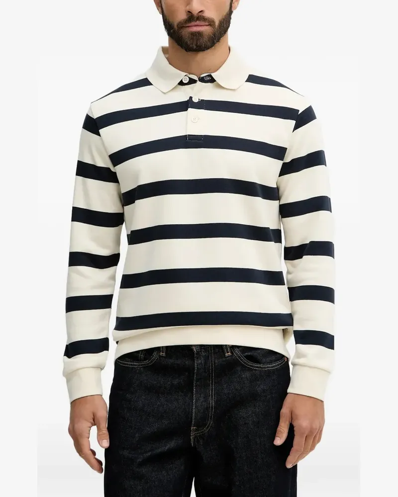 Lindbergh striped long-sleeve polo shirt - Nude Nude