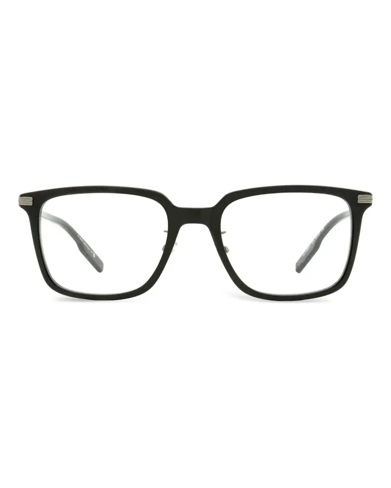 Ermenegildo Zegna Eckige Brille mit Stufendetail - Schwarz Schwarz