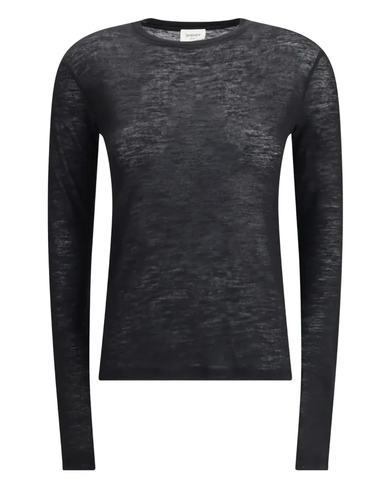 Saint Laurent Klassisches Langarmshirt - Schwarz Schwarz