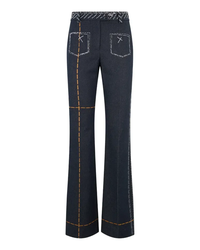 Moschino contrast-stitch flared jeans - Blau Blau