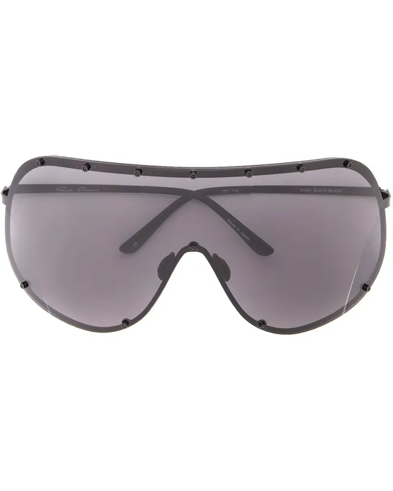 Rick Owens Larry Shield sunglasses - Schwarz Schwarz