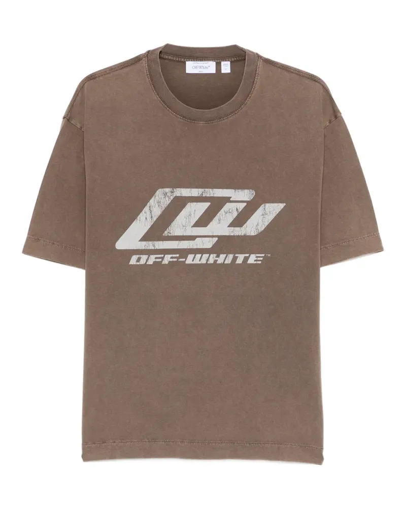 OFF-WHITE Racing graphic T-shirt - Braun Braun