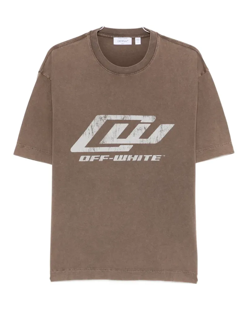 OFF-WHITE Racing graphic T-shirt - Braun Braun