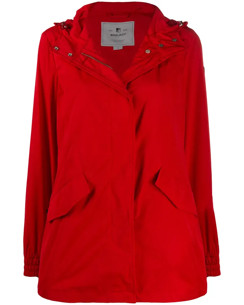 Woolrich Regenmantel mit Kapuze - Rot Rot