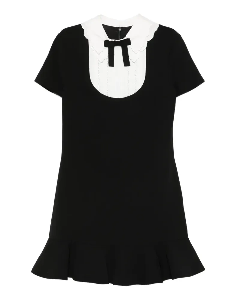 Self-Portrait Gerüschtes Minikleid mit Schleifendetail - Schwarz Schwarz