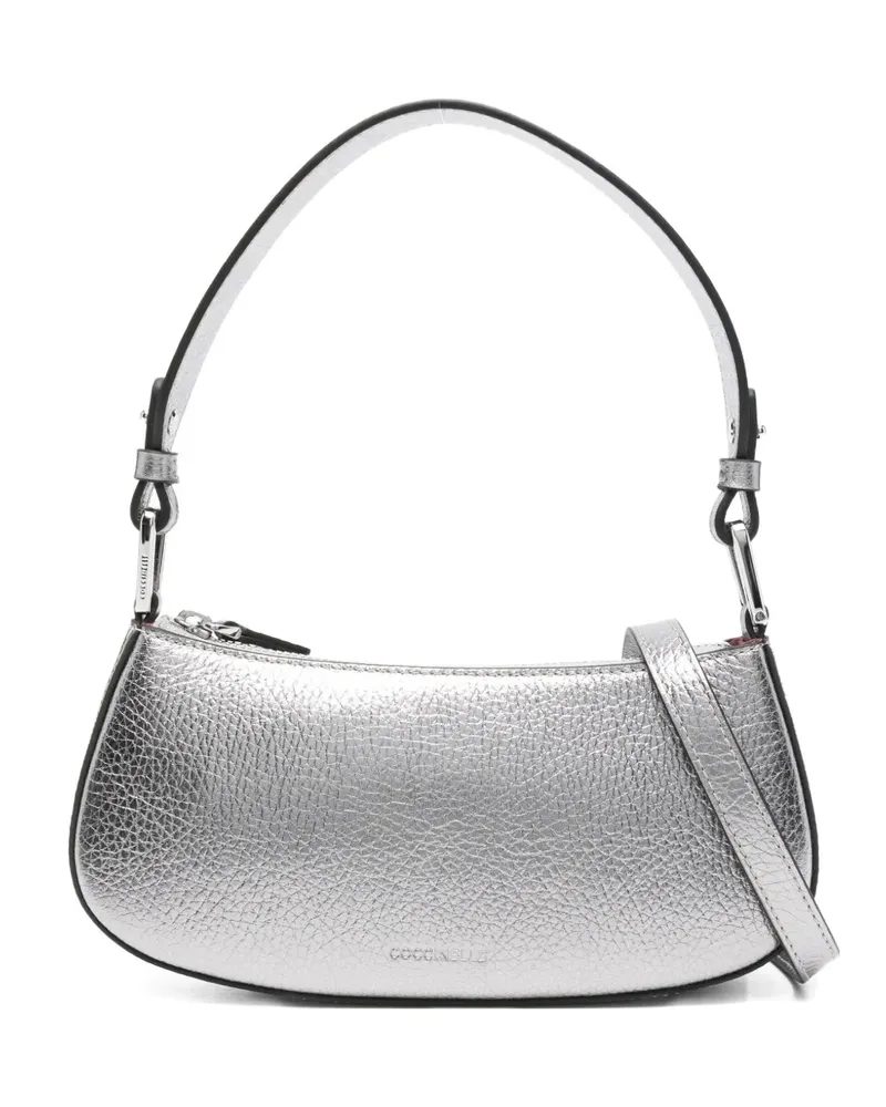 Coccinelle Merveille Schultertasche im Metallic-Look - Grau Grau