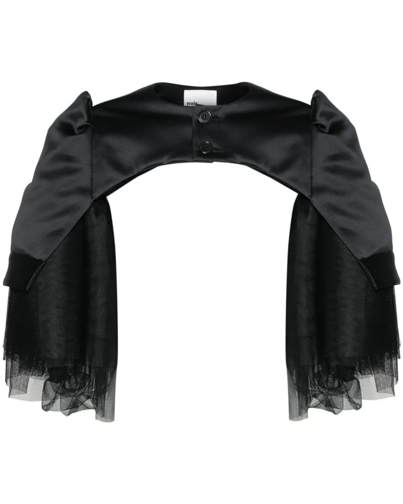 Noir Kei Ninomiya Cropped-Jacke mit Tüll Schwarz