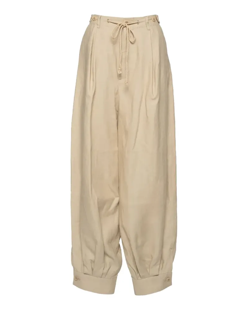 Muller of Yoshiokubo Wide-Leg-Hose mit Knopfmanschetten - Nude Nude