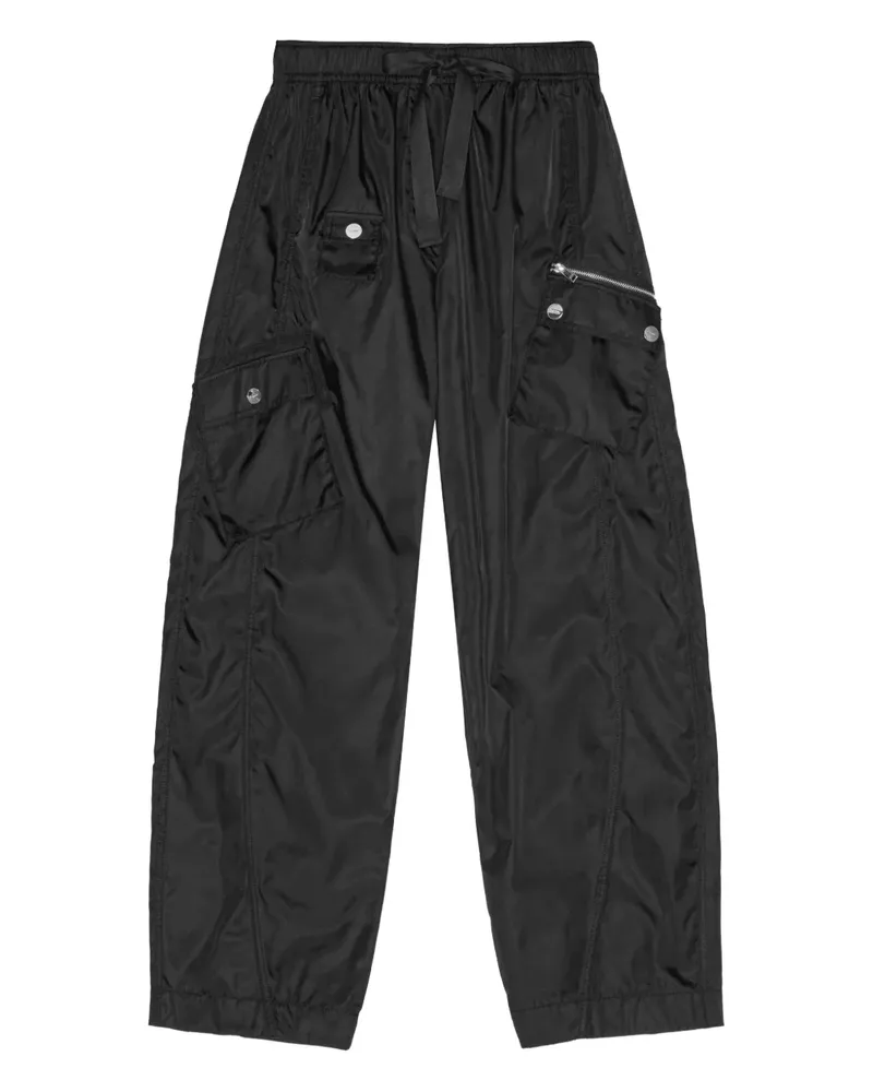 Ganni Hose mit Kordelzug - Schwarz Schwarz