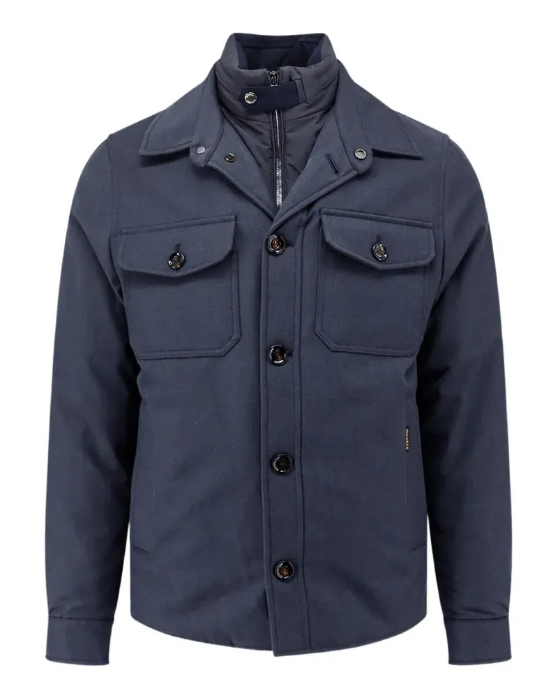 MOORER button-up padded jacket - Blau Blau