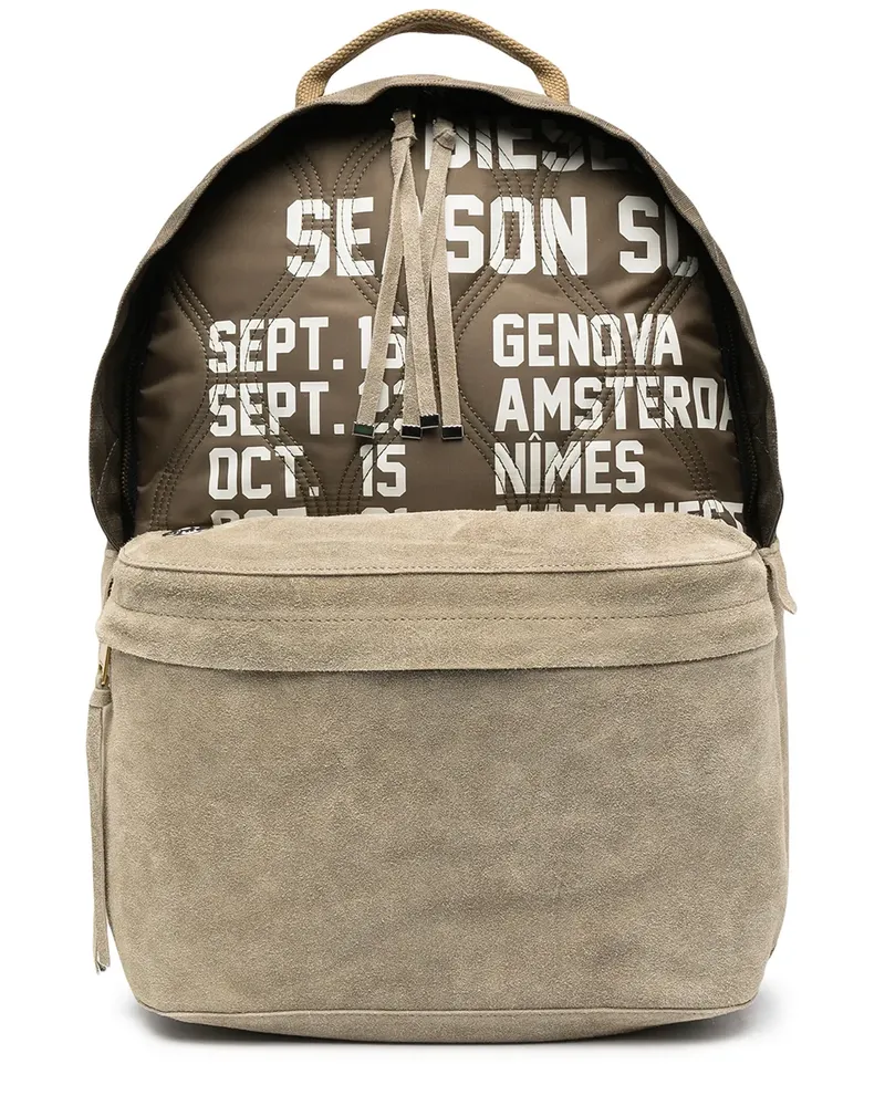 Diesel Dhorian Rucksack aus Wildleder - Grün Grün