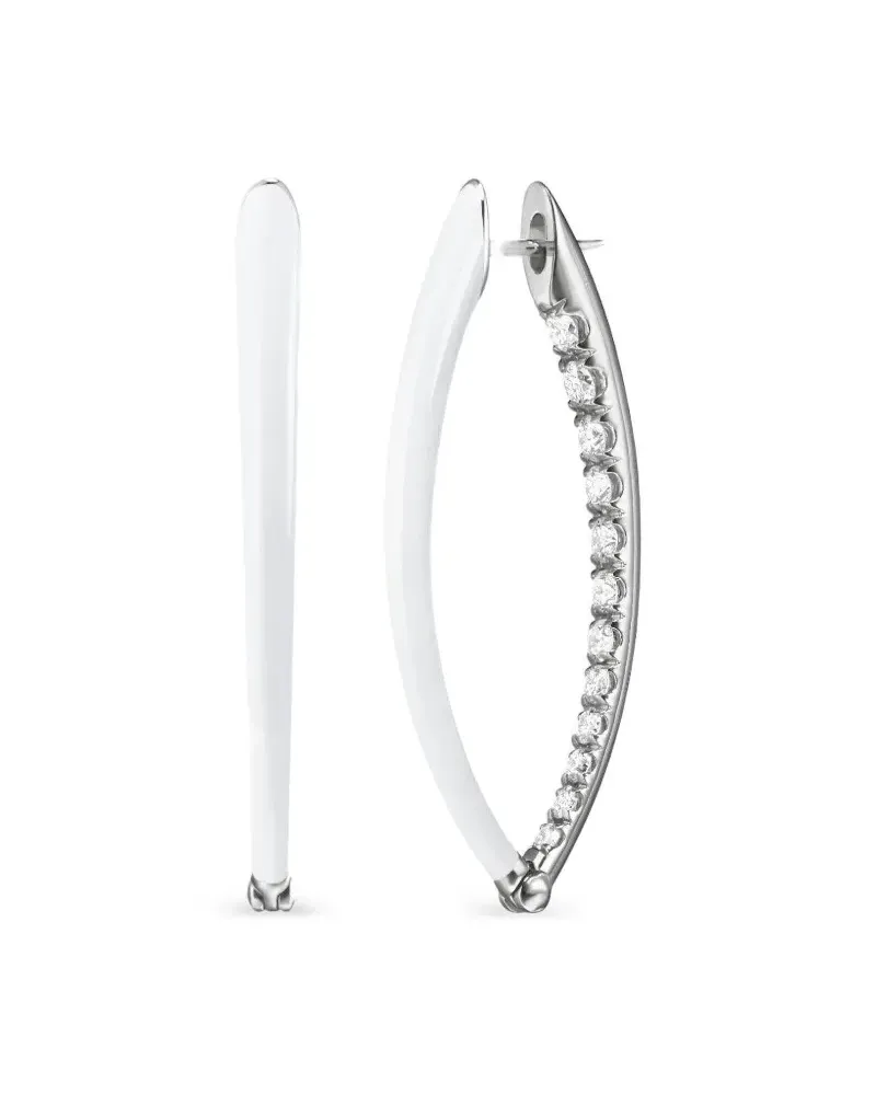 Melissa Kaye 18kt Cristina Rotgoldohrringe mit Diamanten - Silber Silber