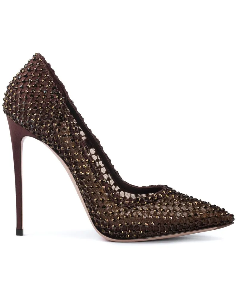 Le Silla Gilda Slingback-Pumps mit Strass 120mm - Braun Braun