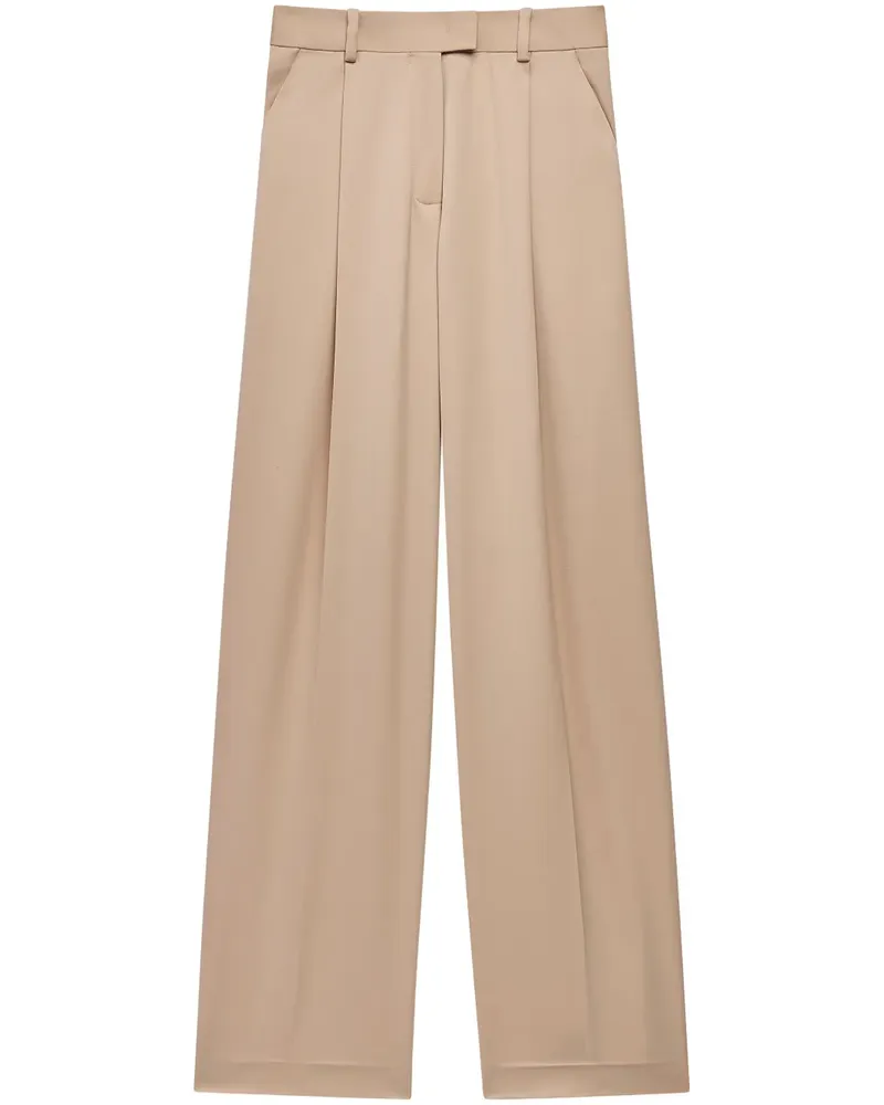 Another Tomorrow Merinowollhose mit Falten - Nude Nude