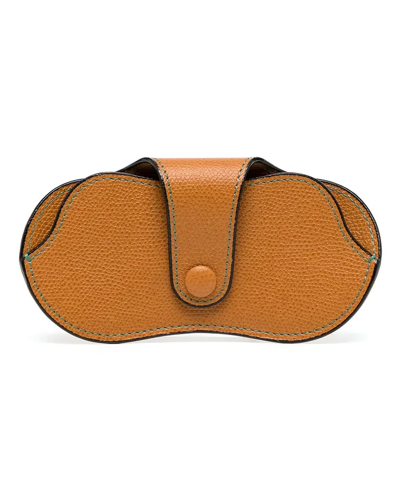 Valextra Brillenetui aus gekörntem Leder - Braun Braun