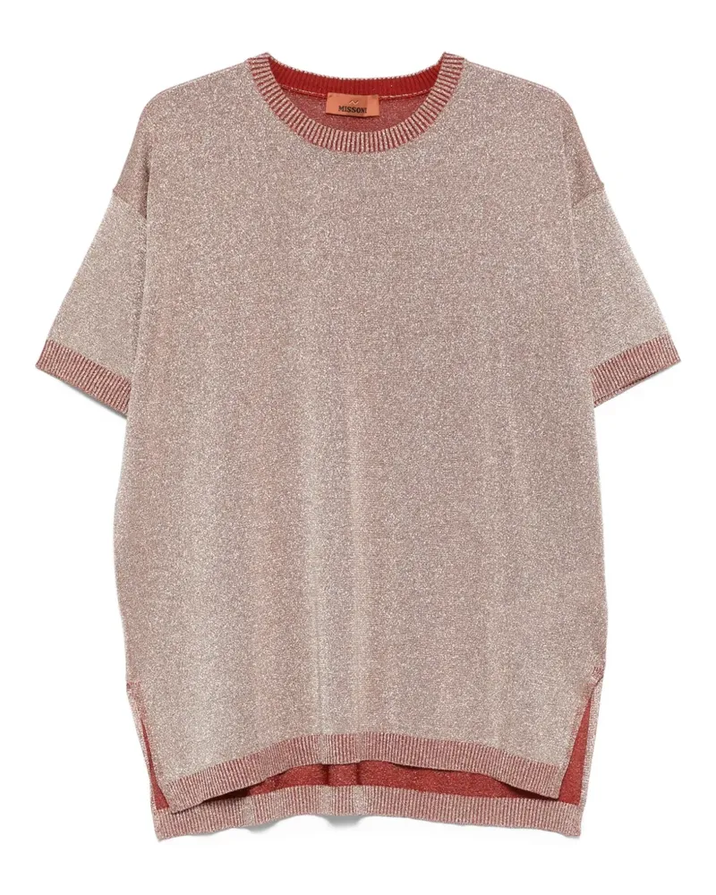 Missoni Metallic-Oberteil mit Seitenschlitz - Rot Rot