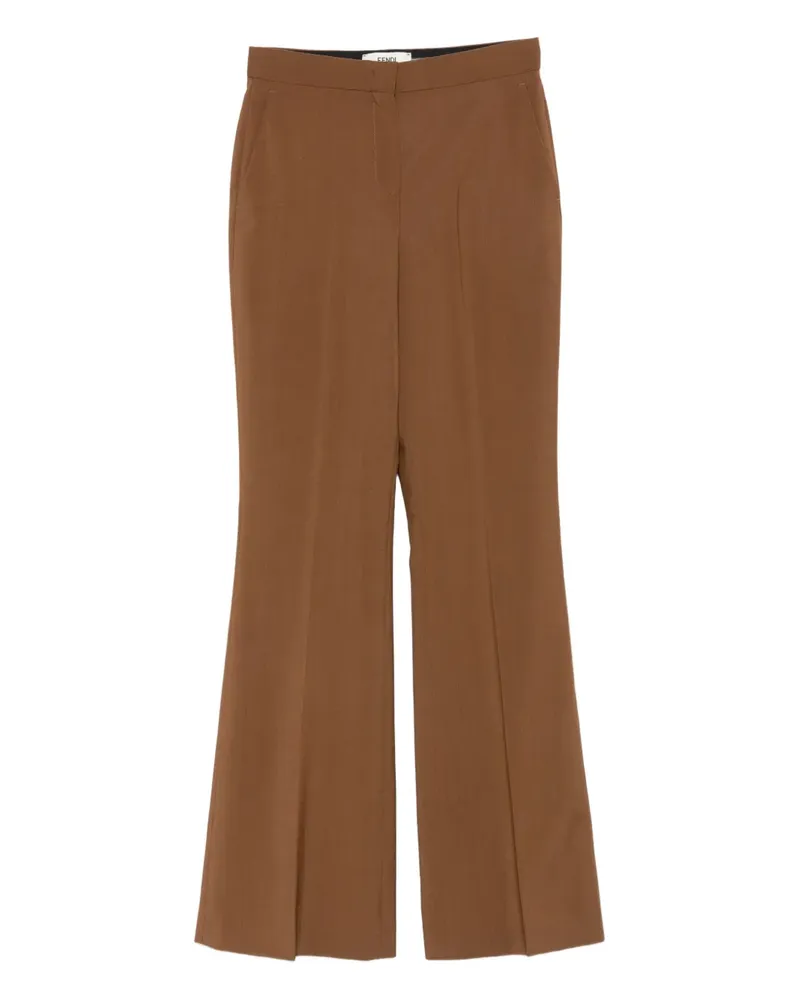 Fendi Ausgestellte High-Waist-Hose - Braun Braun