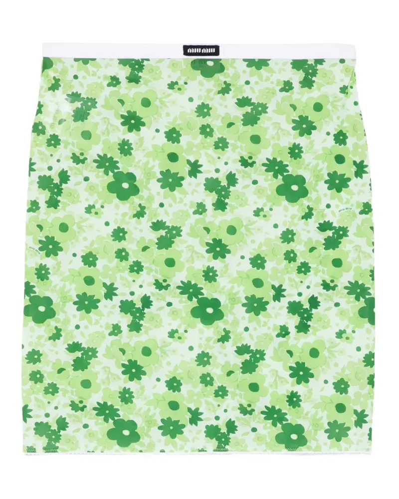 Miu Miu floral print skirt - Grün Grün