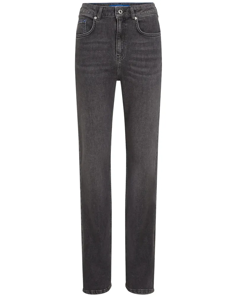 Karl Lagerfeld Straight-Leg-Jeans mit hohem Bund - Grau Grau