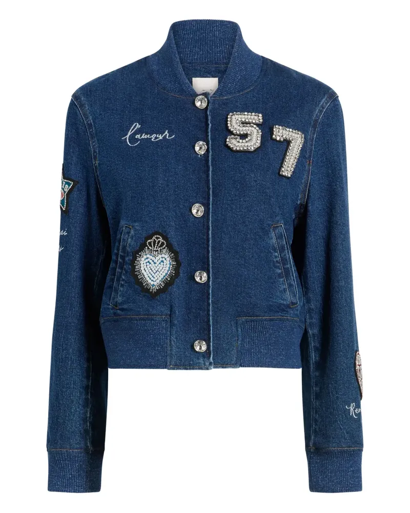 Cinq à Sept Verzierte Dominique Jeansjacke - Blau Blau