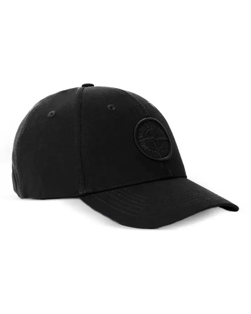 Stone Island Baseballkappe mit Logo-Patch - Schwarz Schwarz