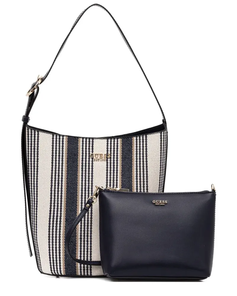 Guess Gestreifter Nicolette Shopper - Blau Blau