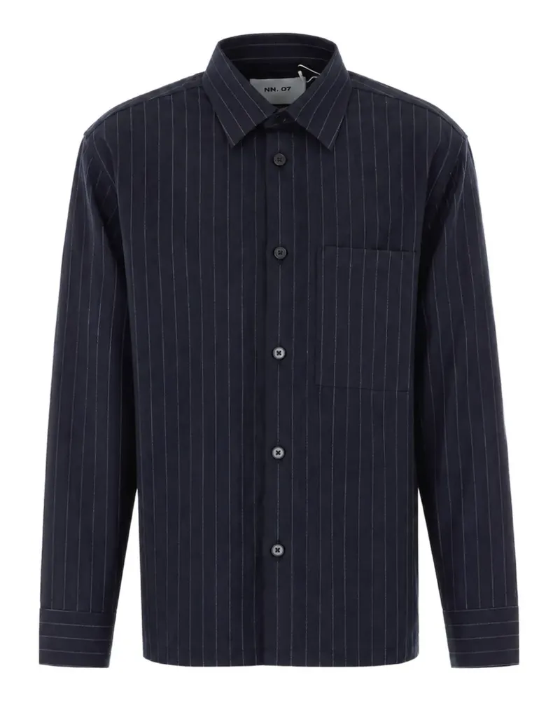 NN 07 Freddy pinstripe shirt - Blau Blau