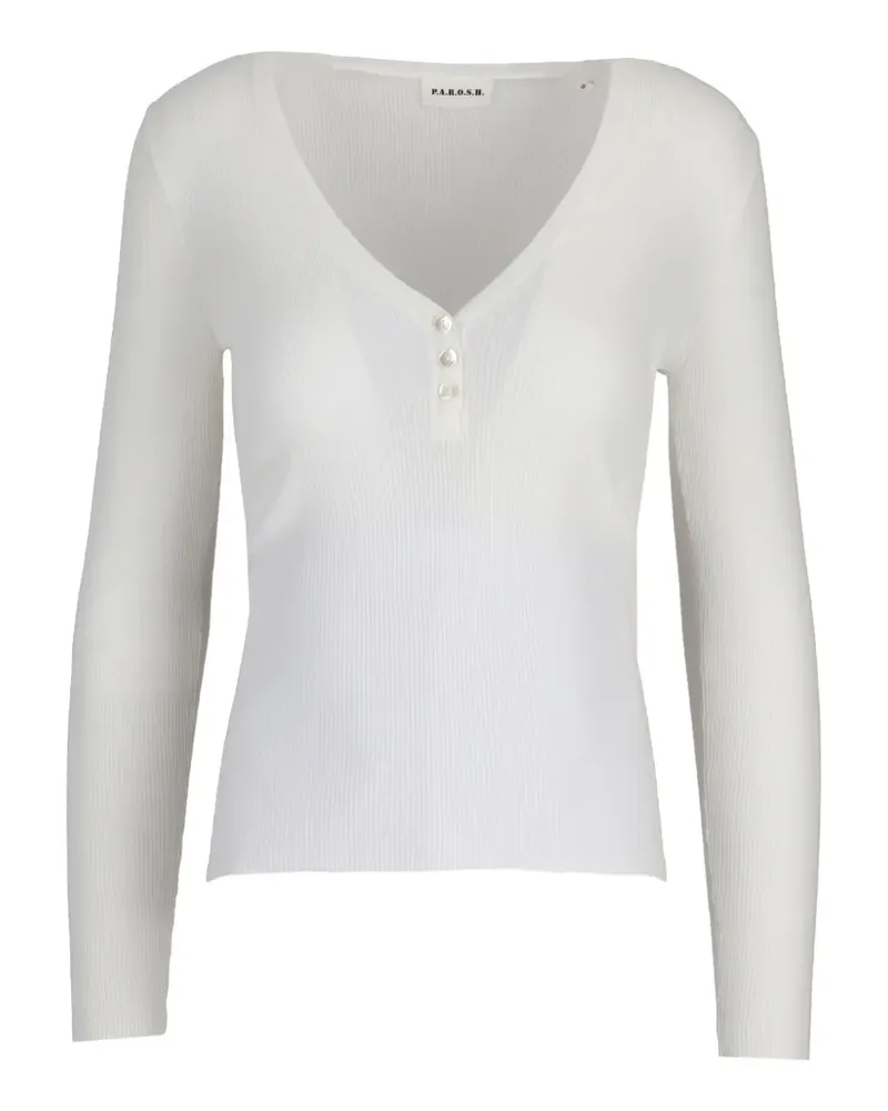 P.A.R.O.S.H. P.A.R.O H. Cipria V-neck top - Weiß Weiß