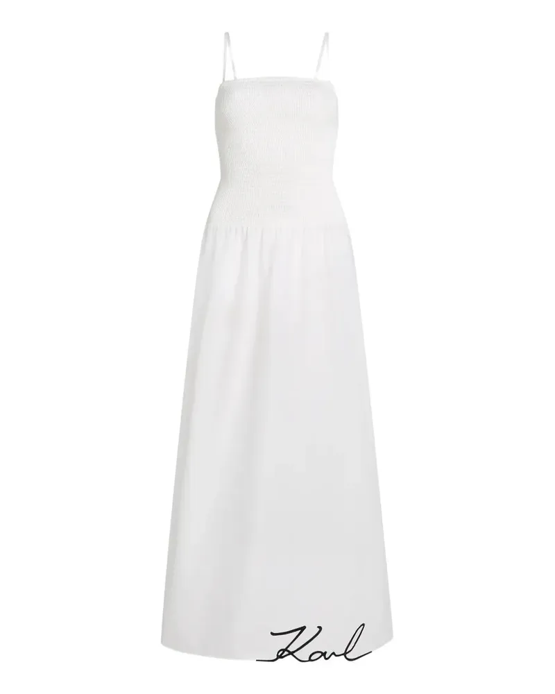 Karl Lagerfeld smocked beach dress - Weiß Weiß