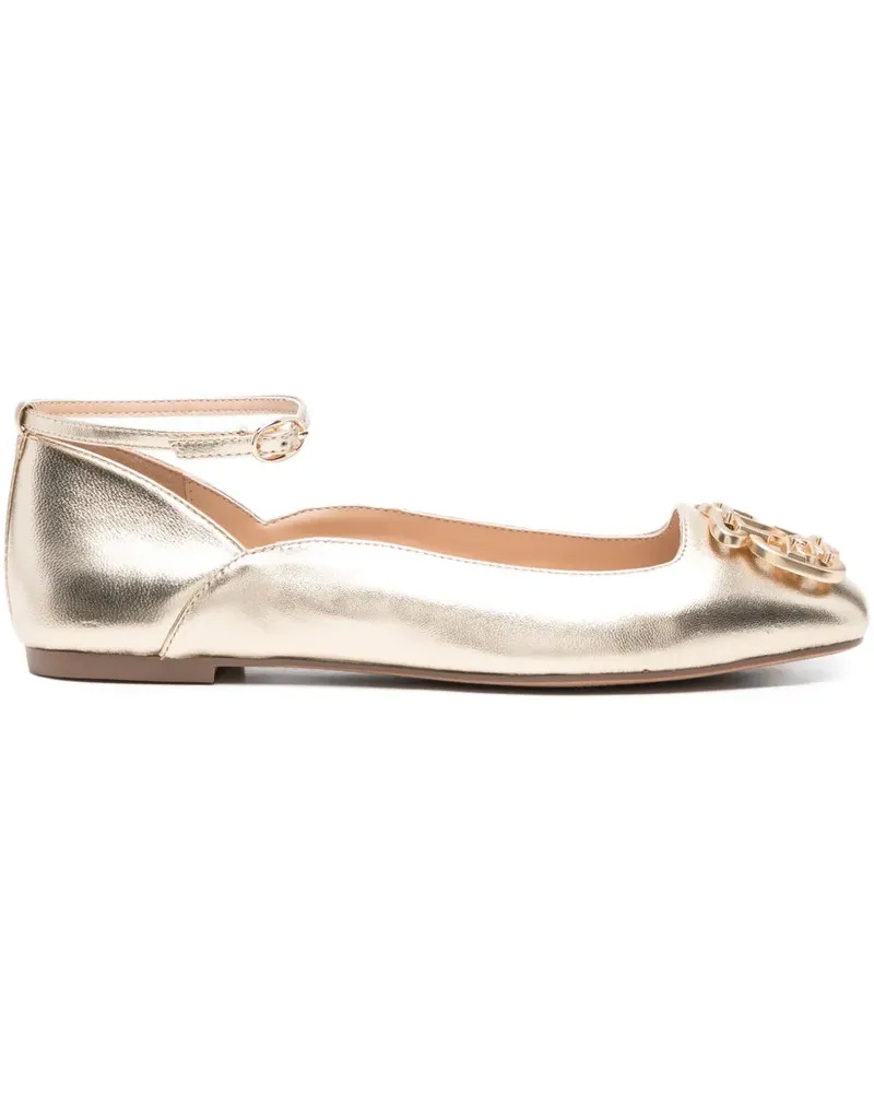 Liu Jo Ballerinas mit Knöchelriemen und Kette - Gold Gold